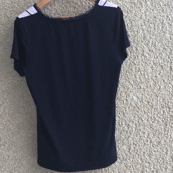 Tommy Hilfiger blouse white & blue square design - Picture 3 of 8